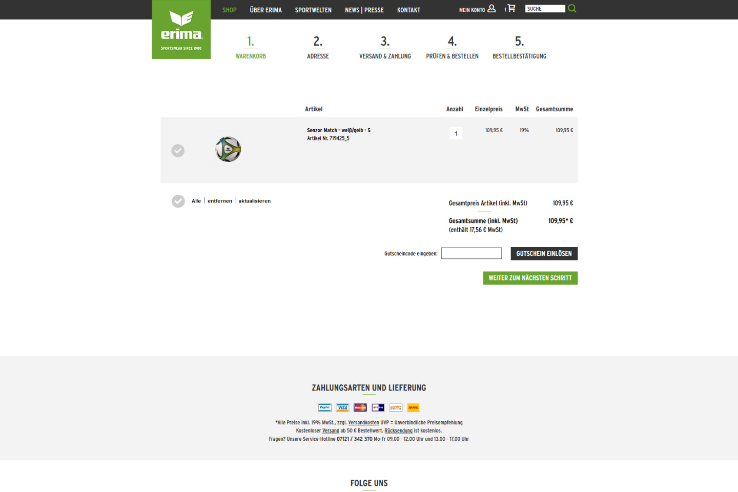 Erima - Online-Shop und Website Detail 03