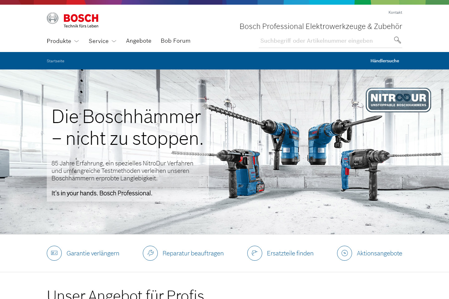 Image of Bosch website