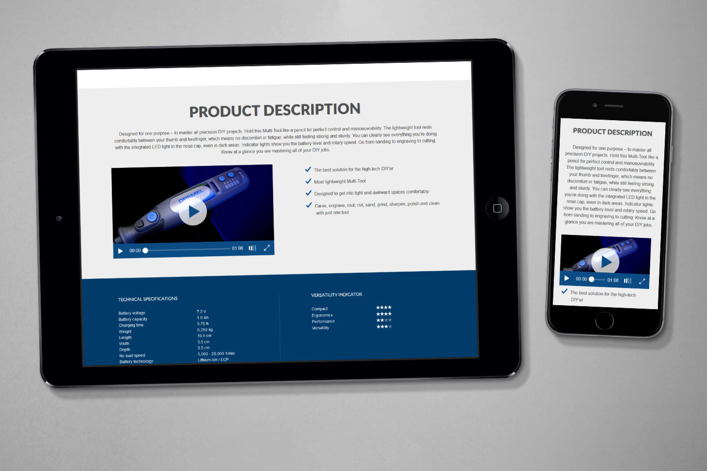 Responsive Website for Dremel Europe